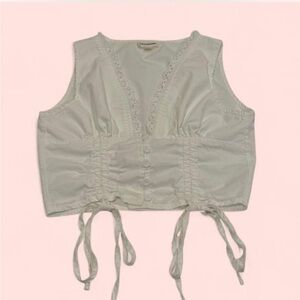 White Lace Trim Blouse